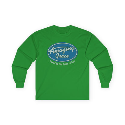 Amazing Grace Long Sleeve Tee — "Saved by the Grace of God" Christian Shirt