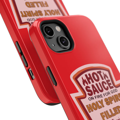 Holy Spirit Hot Sauce Phone Cases - Impact-Resistant, Christian Gift, Spiritual Reminder, Unique Design, Faith-Based Accessory