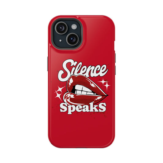 Bold Expression Magnetic Tough Cases, Phone Cover, Gift for Her, Pop Art, Trendy Accessory, Silence Speaks Design
