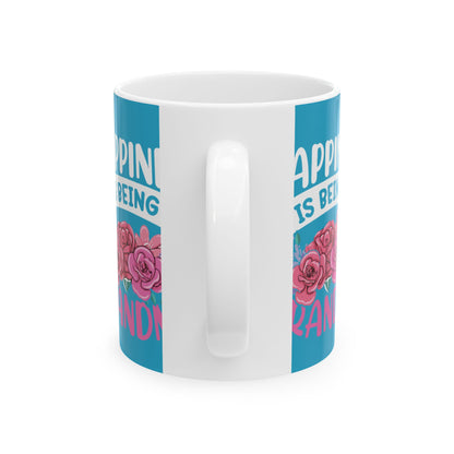 Floral Grandma Mug - Happiness is Being a Grandma - Perfect Gift for Mother's Day