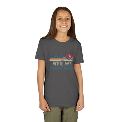 Youth Zombie Tee, Cute Graphic T-Shirt for Kids, Fun Short Sleeve Top, Halloween Costume, Gift for Little Horror Fans