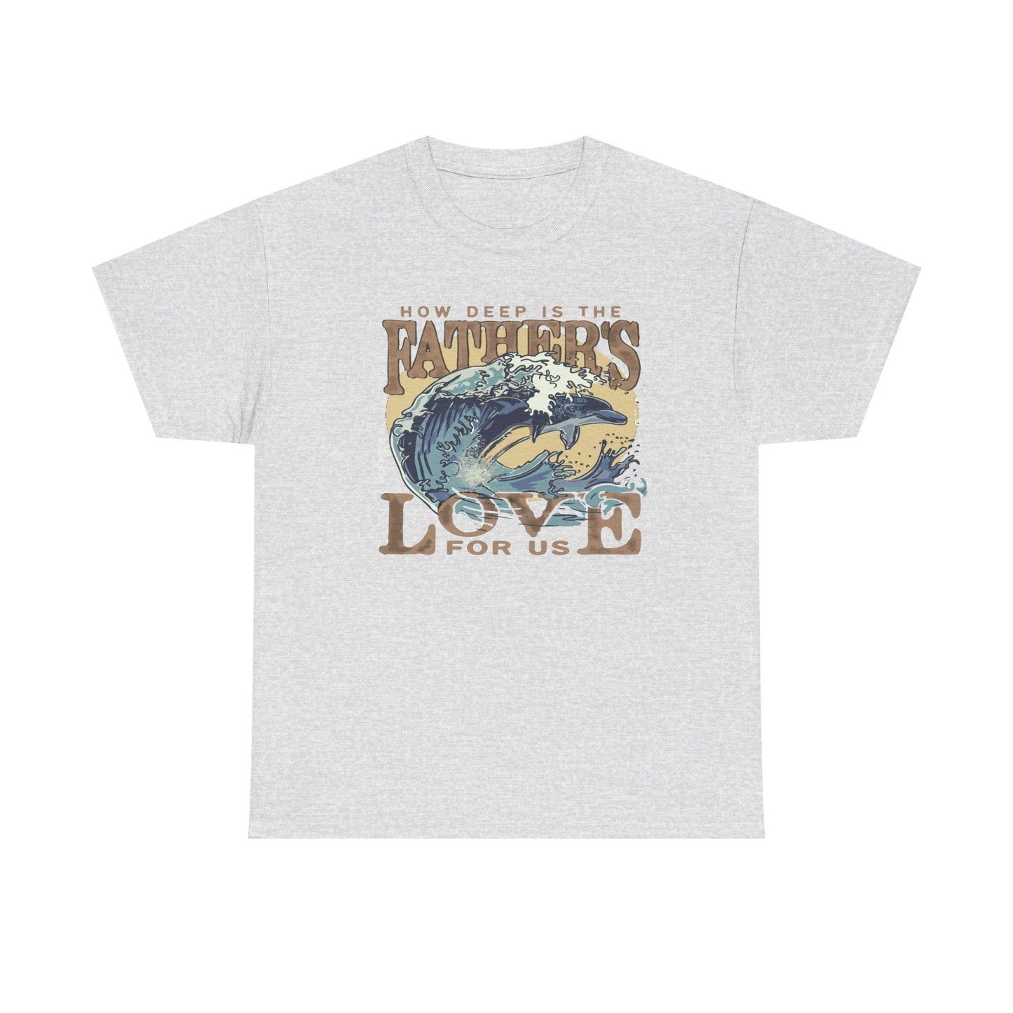 How Deep Is the Father's Love Wave Graphic Tee | Christian Faith Ocean Design
