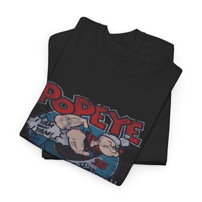Popeye Illustration Unisex Heavy Cotton Tee, Cartoon T-Shirt, Gift for Fans, Casual Wear, Retro Design, Comfortable Top
