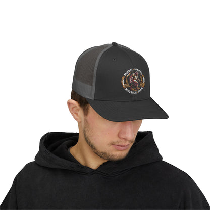 Bigfoot Research Snapback Trucker Cap - Stylish Outdoor Adventure Hat for Him