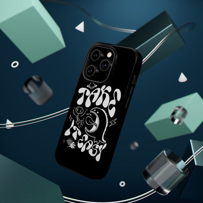 Magnetic Phone Case - Take It Easy Design, Cute Phone Cover, Gift for Him or Her, Trendy Accessories, Unique Tech Gifts