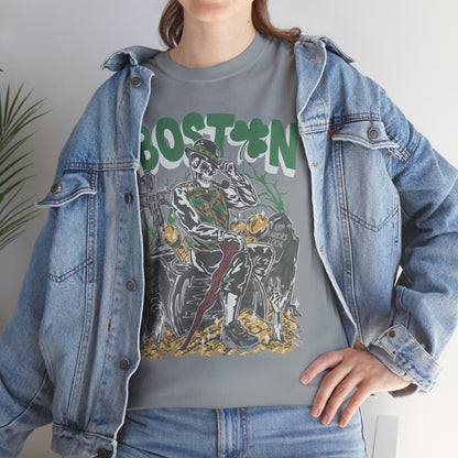 Boston Graphic Tee, Unisex Heavy Cotton T-Shirt, Vintage Boston Shirt, Irish Pride Apparel, St. Patrick's Day Gift, Casual Wear