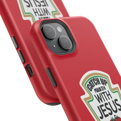 Fun Christian Phone Case, Catch Up with Jesus, Impact-Resistant, Faith-Based Gift, Religious Accessories, Bible Verses