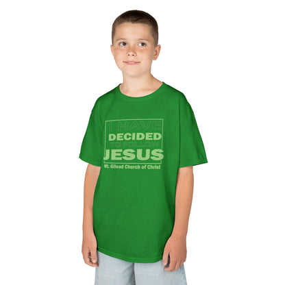 Kids T-Shirt — "I Have Decided to Follow Jesus" Neon Green Youth Church Tee