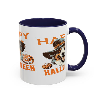 Halloween Dog Mug with Pumpkin Design, Cute Pet Lover Gift, Coffee Ceramic Cup for Fall, Spooky Season Decor, Happy Halloween