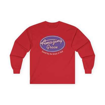 Amazing Grace Long Sleeve Tee — "Saved by the Grace of God" Christian Shirt