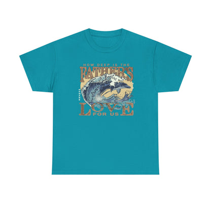 How Deep Is the Father's Love Wave Graphic Tee | Christian Faith Ocean Design
