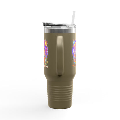 Colorful Insulated Travel Mug, 40oz - Fun for Road Trips, Tailgating, Hot Summer Days, Gift for Friends, Family, or Kids