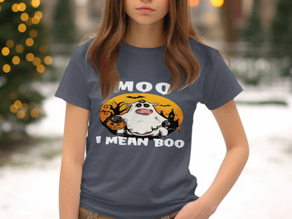 Funny Halloween Ghost Saying Moo Boo T-shirt product type