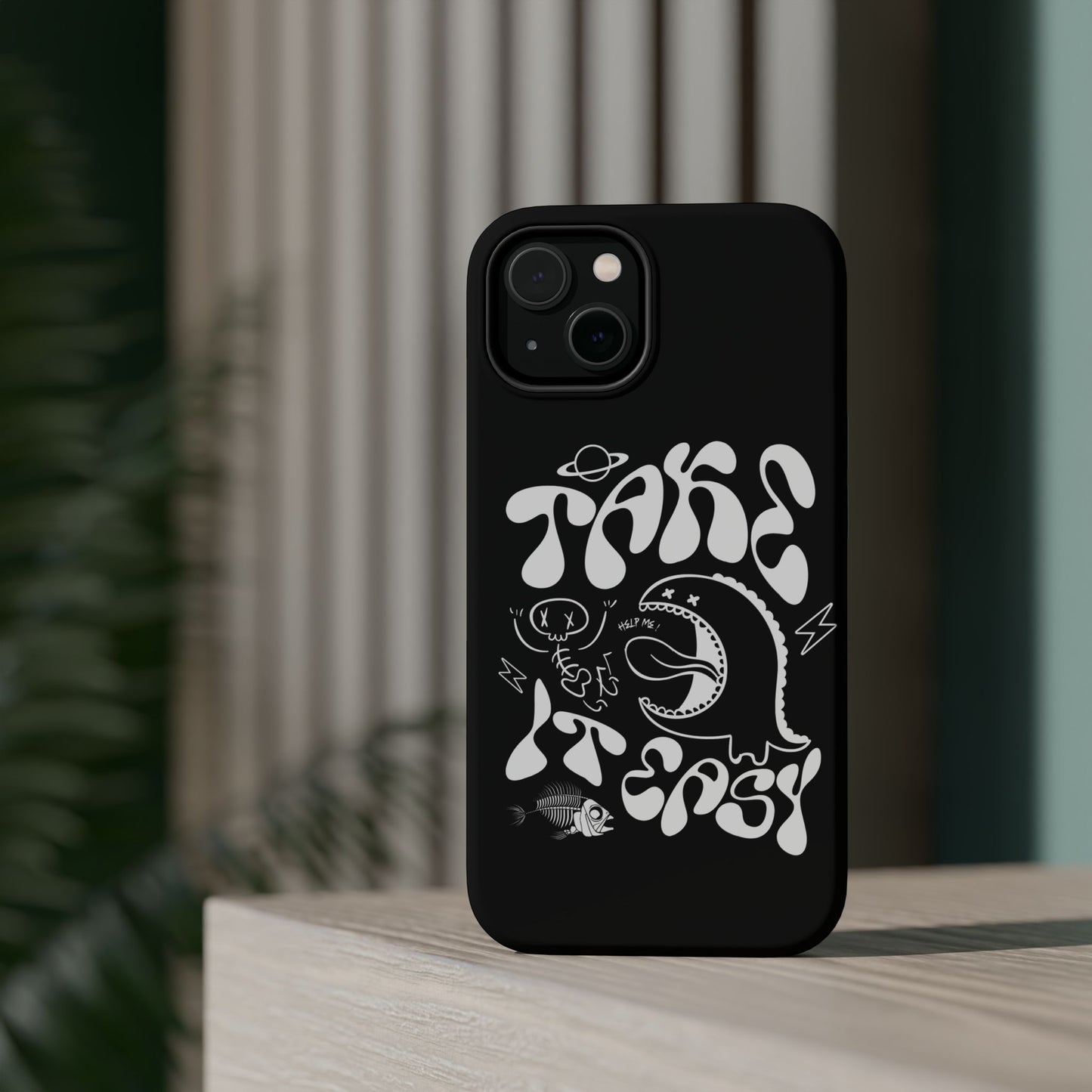 Magnetic Phone Case - Take It Easy Design, Cute Phone Cover, Gift for Him or Her, Trendy Accessories, Unique Tech Gifts