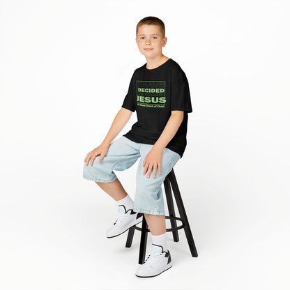 Kids T-Shirt — "I Have Decided to Follow Jesus" Neon Green Youth Church Tee
