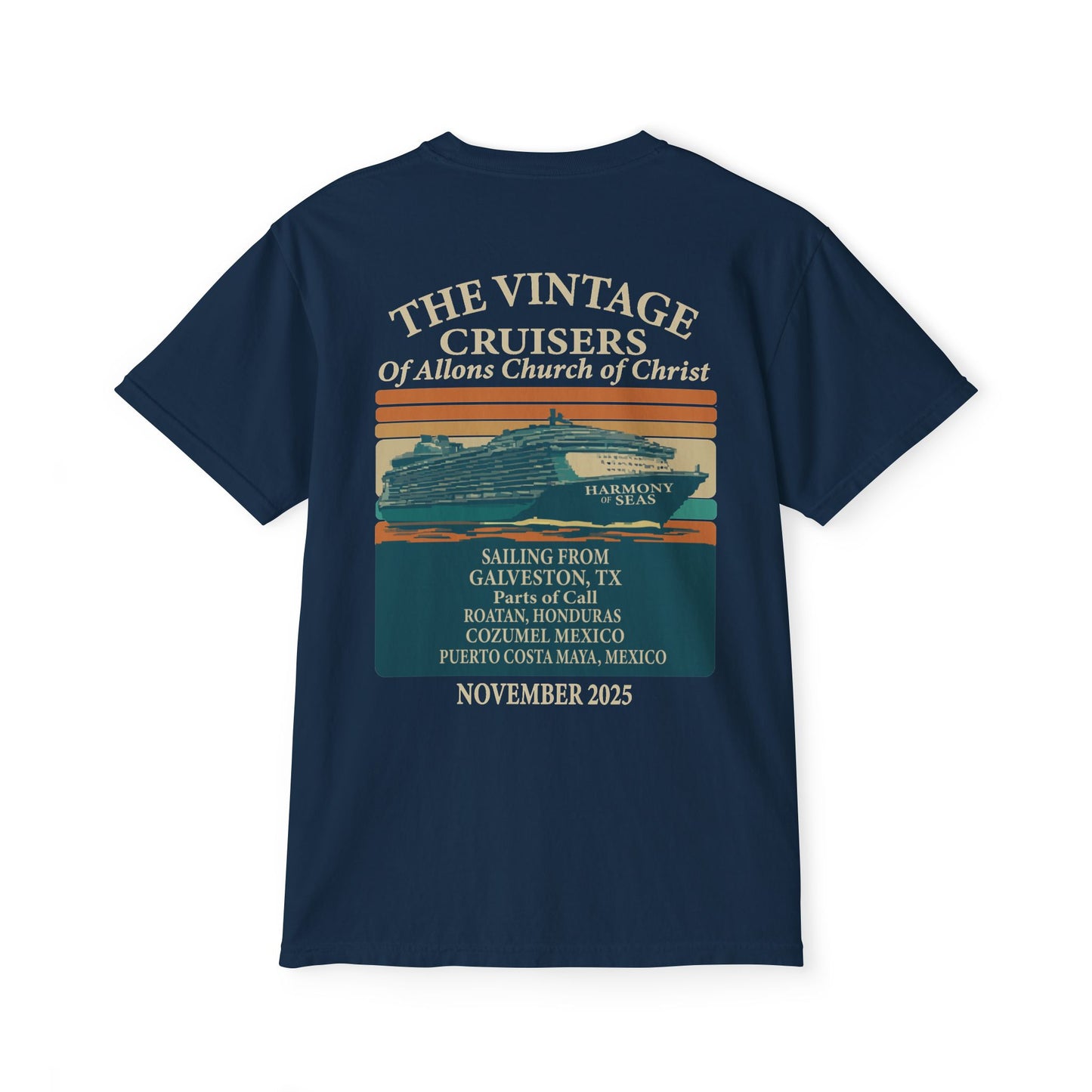 Vintage Allons church of Christ Cruise Pocket T-Shirt