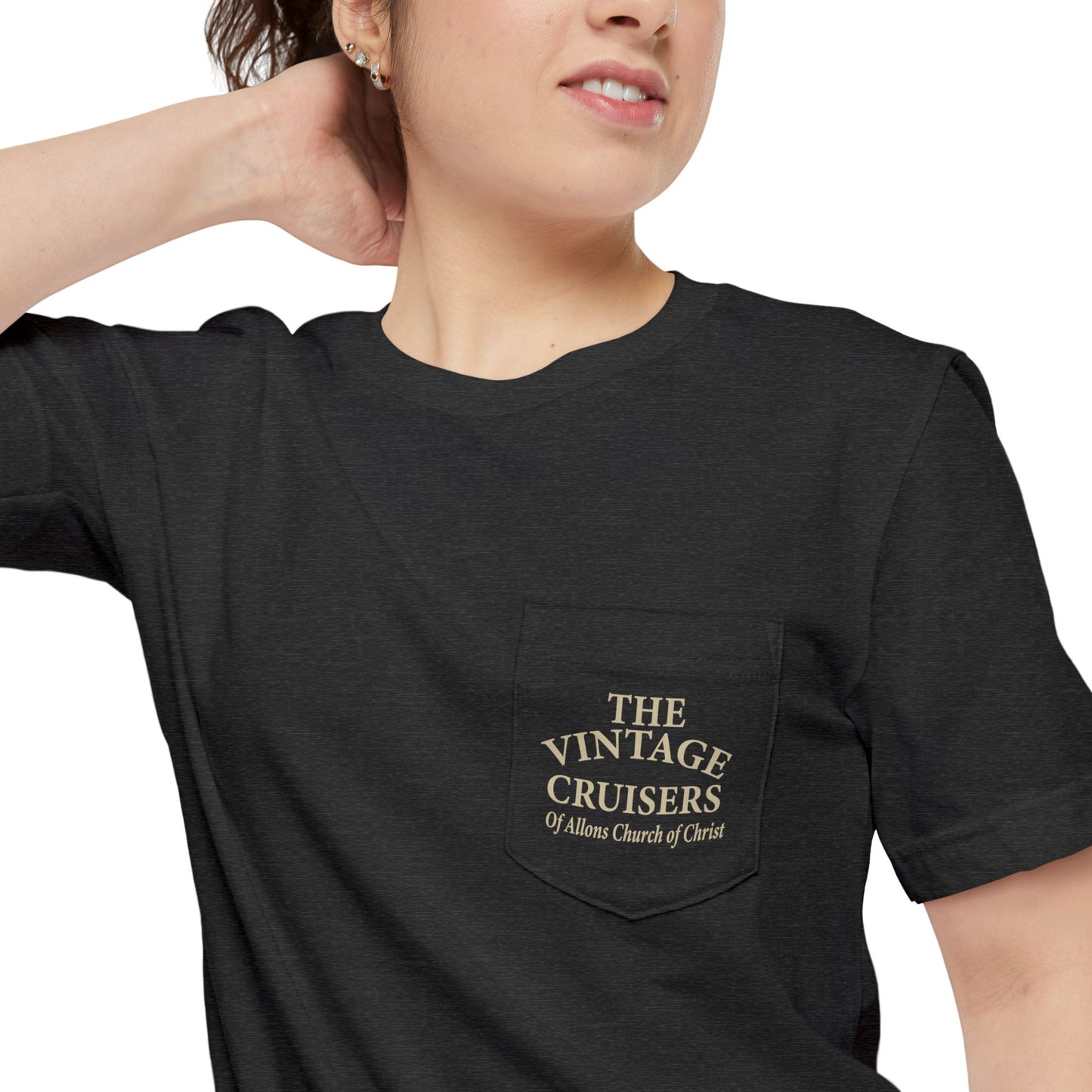 Retro Allons Church of Christ Pocket T-shirt