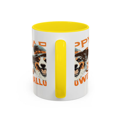Halloween Dog Mug with Pumpkin Design, Cute Pet Lover Gift, Coffee Ceramic Cup for Fall, Spooky Season Decor, Happy Halloween
