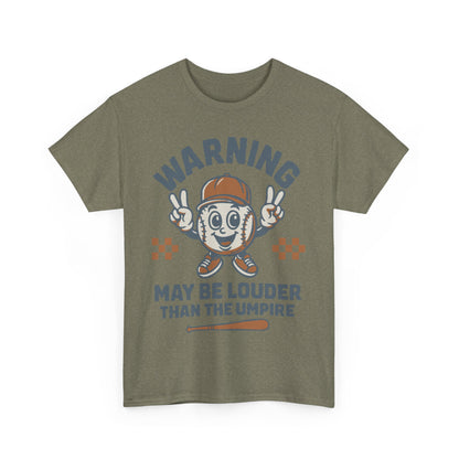 Warning T-Shirt, Fun Umpire Tee, Unique Sports Gift, Casual Wear, Perfect for Baseball Fans