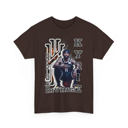 Kyrie Irving Unisex Heavy Cotton Tee, Basketball Fan Shirt, Sports Merchandise, Gift for Athletes, Streetwear Style