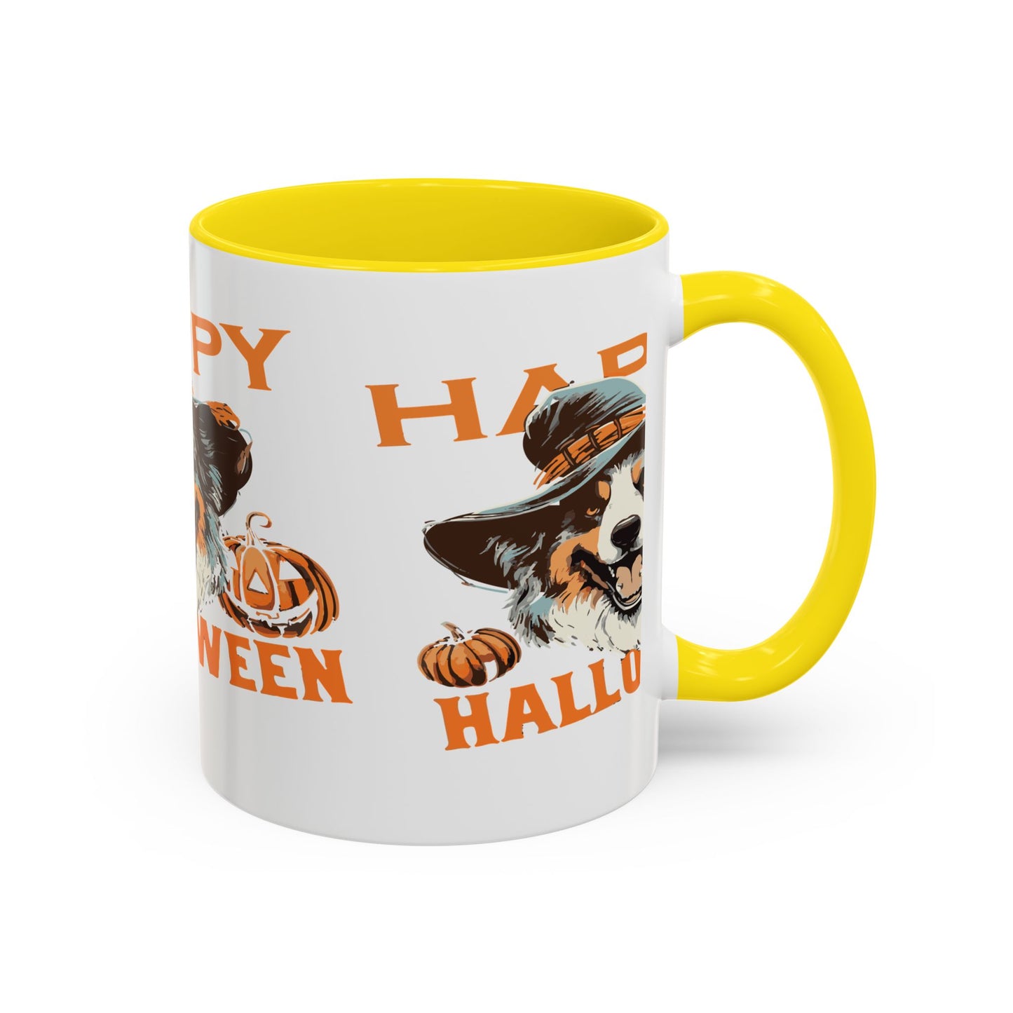 Halloween Dog Mug with Pumpkin Design, Cute Pet Lover Gift, Coffee Ceramic Cup for Fall, Spooky Season Decor, Happy Halloween