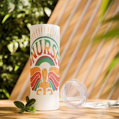 Nurse Skinny Tumbler, 20oz, Motivational Drinkware, Gift for Nurses, Summer Hydration, Nurse Appreciation Day