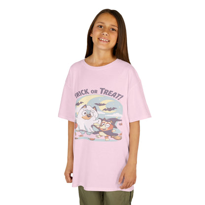 Kids Halloween T-Shirt, Trick or Treat Tee, Fun Ghost & Owl Shirt, Spooky Season Apparel, Cute Costume Top for Kids