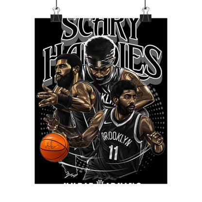 Basketball Wall Art Poster, Scary Hardies, Matte Vertical Print, Sports Decor, Gift for Fans, Home & Office Decoration