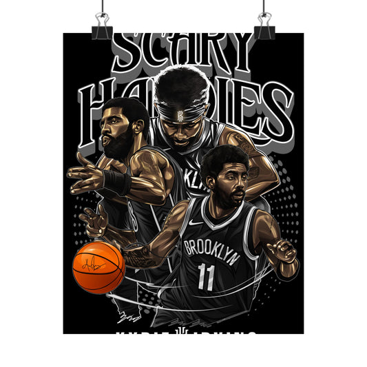Basketball Wall Art Poster, Scary Hardies, Matte Vertical Print, Sports Decor, Gift for Fans, Home & Office Decoration