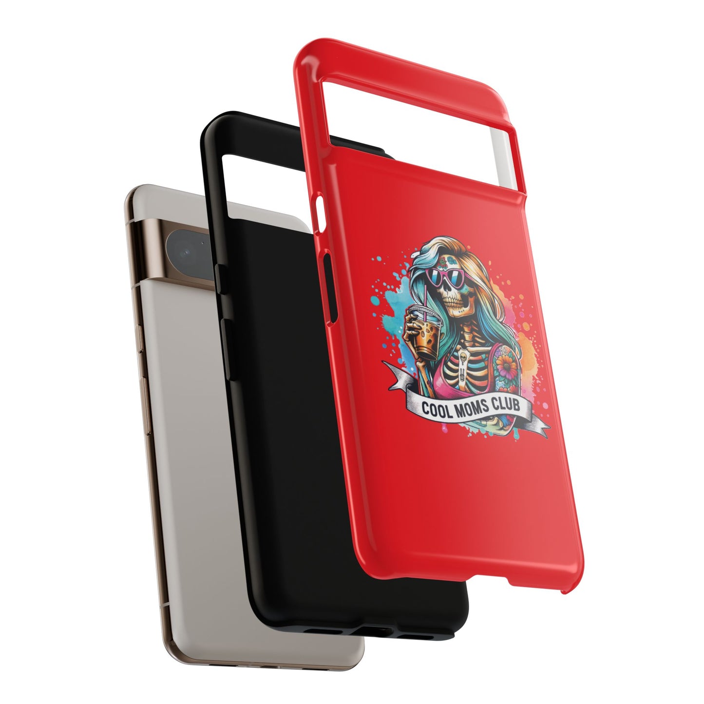 Cool Moms Club Phone Case - Tough Cases, Funky Phone Cover, Gift for Moms, Skeleton Design, Trendy Tech Accessories