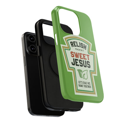 Relish Sweet Jesus Phone Case, Christian Gift, Impact-Resistant Case, Religious Phone Accessory, Faith-Based Present, Celebration Case