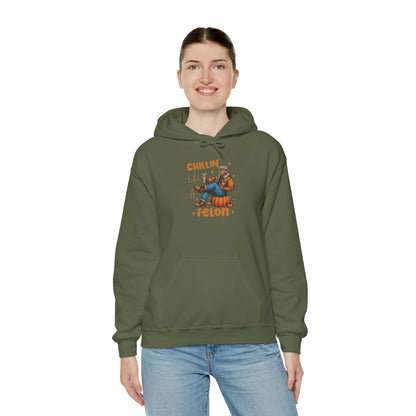 Chillin' Like a Felon Hoodie - Cozy Unisex Sweatshirt for Fall Celebrations