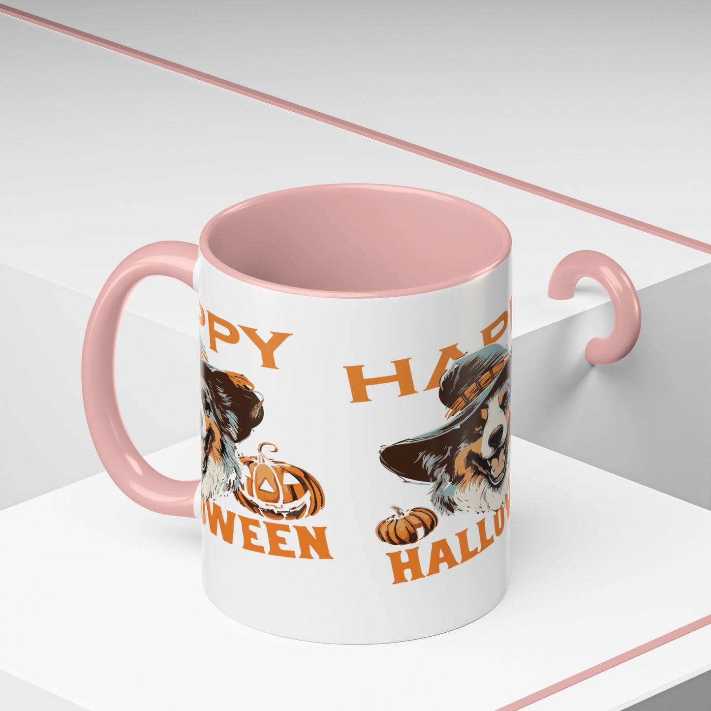 Halloween Dog Mug with Pumpkin Design, Cute Pet Lover Gift, Coffee Ceramic Cup for Fall, Spooky Season Decor, Happy Halloween