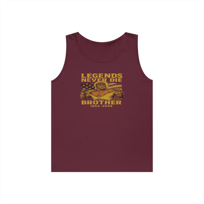 Unisex Heavy Cotton Tank Top | Legends Never Die Brother, Memorial Gift, Casual Wear, Summer Outfit, Unique Tribute