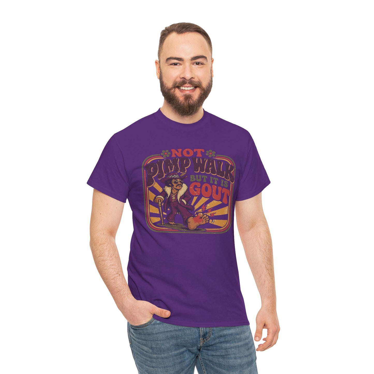T-Shirt — Vintage 'Not Primping, It's Gout' Retro Humor Tee