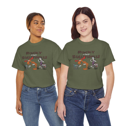 Rocky and Bullwinkle Unisex Heavy Cotton Tee, Retro Tee, Cartoon T-Shirt, Gift for Fans, Casual Wear, Unique Graphic Shirt