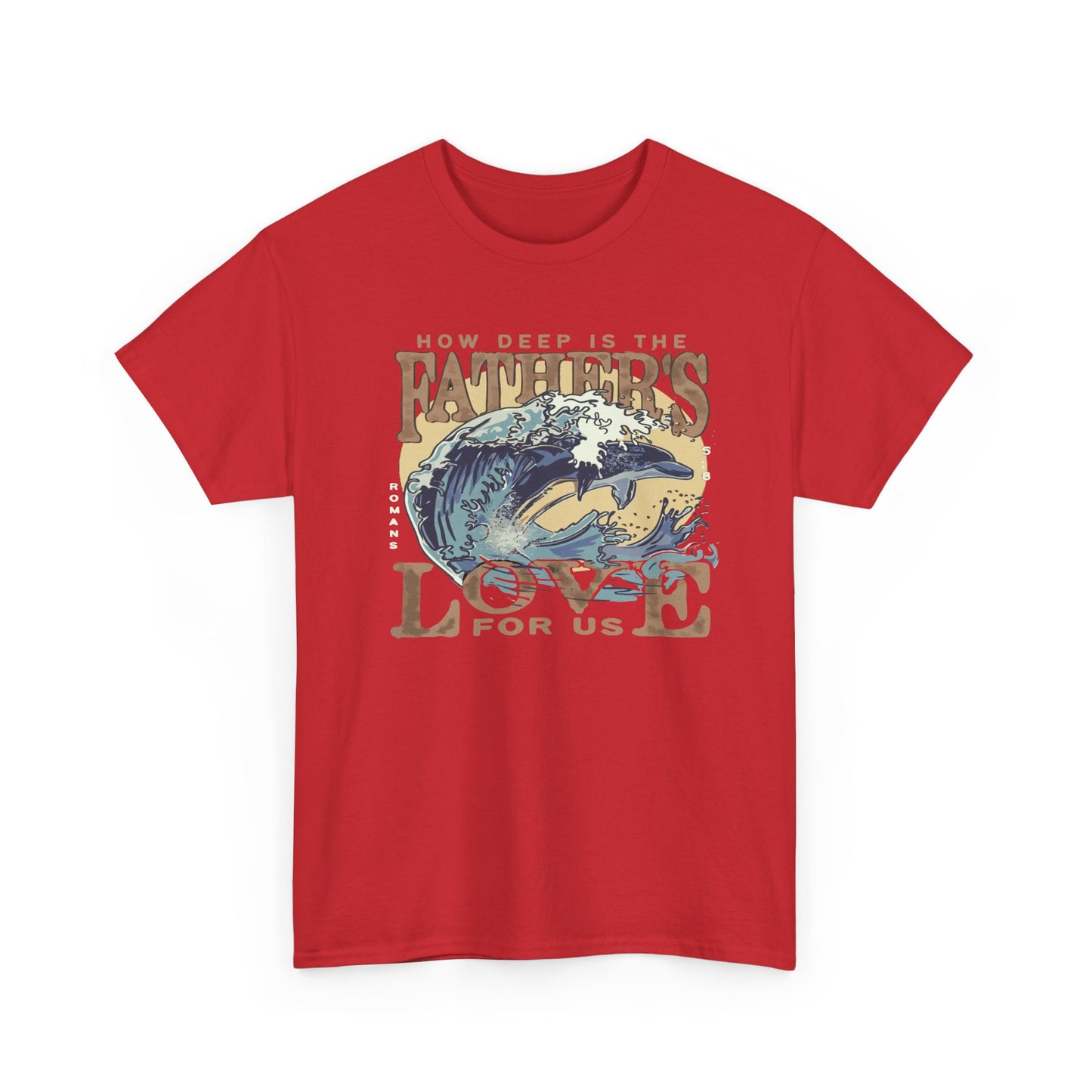 How Deep Is the Father's Love Wave Graphic Tee | Christian Faith Ocean Design