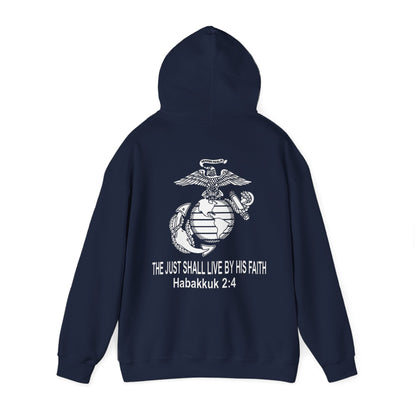 the Just shall Live by Faith Heavy Blend™ Hooded Sweatshirt