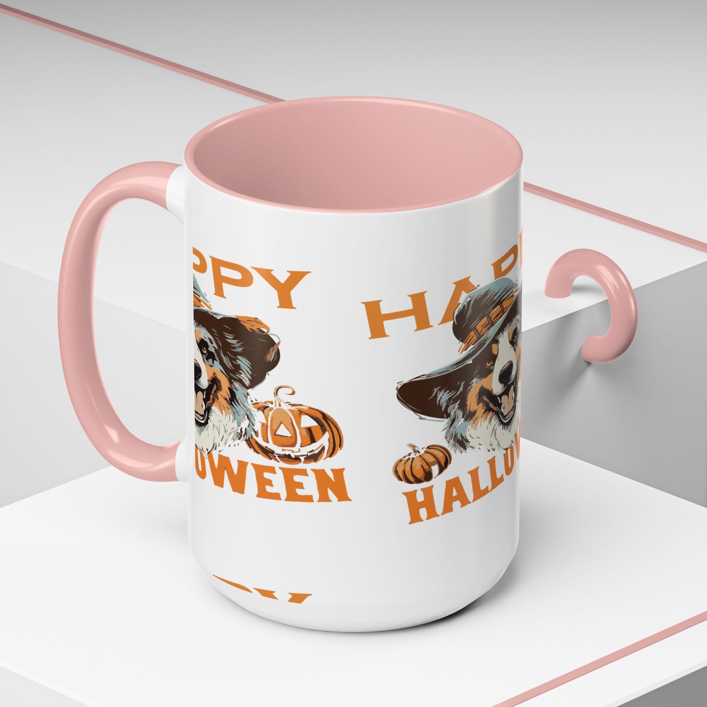 Halloween Dog Mug with Pumpkin Design, Cute Pet Lover Gift, Coffee Ceramic Cup for Fall, Spooky Season Decor, Happy Halloween