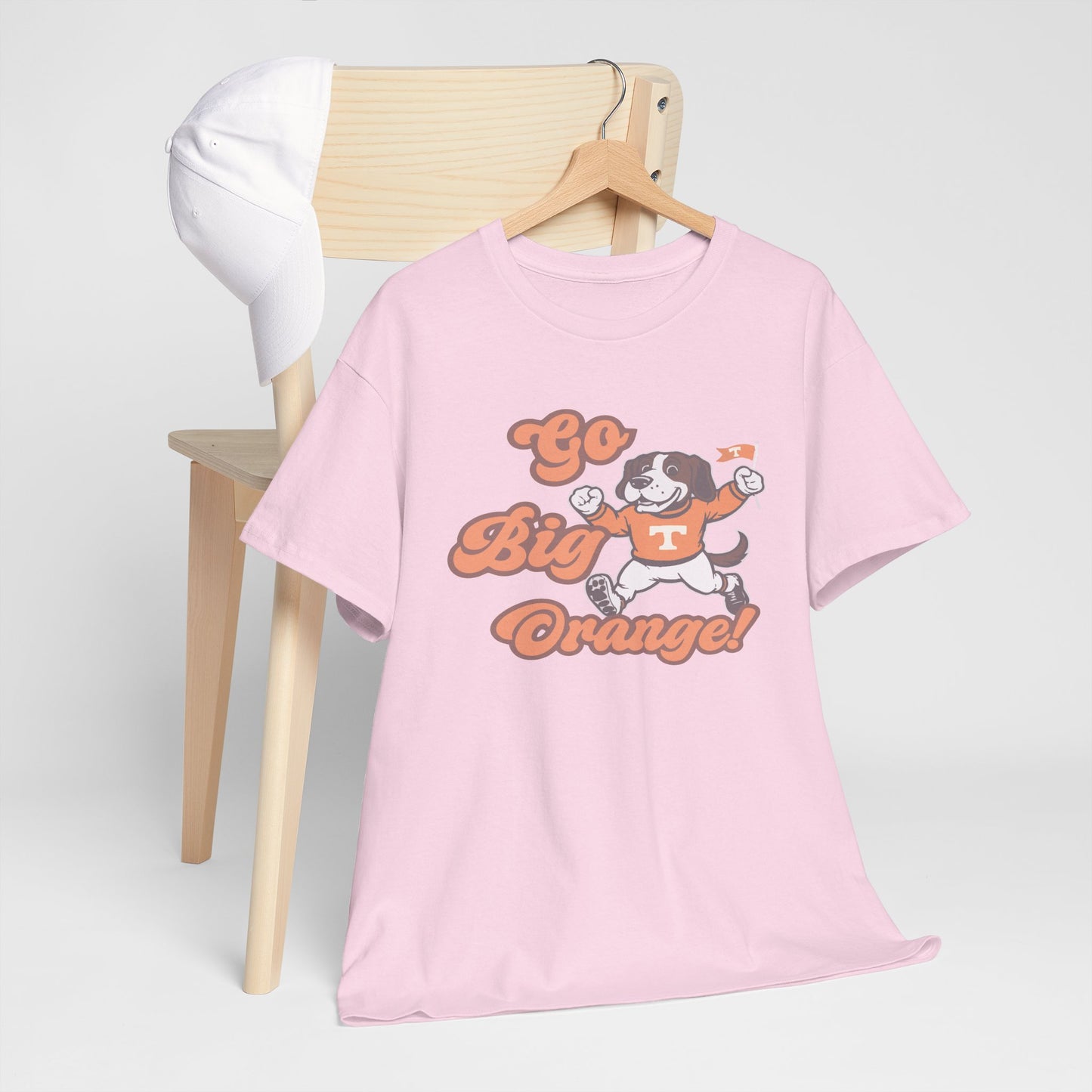 Go Big Orange Unisex Heavy Cotton Tee, Sports Fan Shirt, Casual Wear, College Game Day Top, Gift for Sports Enthusiasts