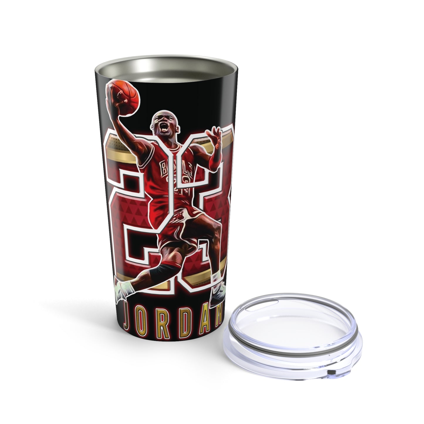 Michael Jordan 23 Basketball 20oz Tumbler — Retro Dunk Stainless Travel Cup