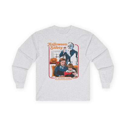 Retro Halloween Long Sleeve Tee, Unisex Tee for Fall, Halloween Safety, Spooky Season Shirt, Holiday Gift, Cozy Casual