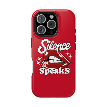 Bold Expression Magnetic Tough Cases, Phone Cover, Gift for Her, Pop Art, Trendy Accessory, Silence Speaks Design