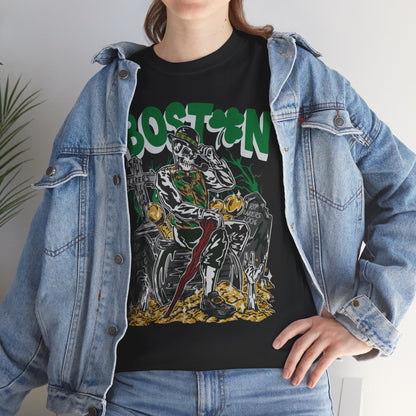 Boston Graphic Tee, Unisex Heavy Cotton T-Shirt, Vintage Boston Shirt, Irish Pride Apparel, St. Patrick's Day Gift, Casual Wear