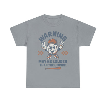 Warning T-Shirt, Fun Umpire Tee, Unique Sports Gift, Casual Wear, Perfect for Baseball Fans