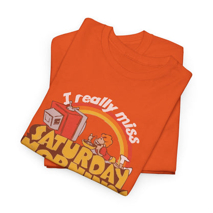 Retro Saturday Mornings Tee, Vintage Cartoon Shirt, Unisex Cotton Tee, Cozy Weekend Vibe, Perfect Gift for Nostalgia Lovers