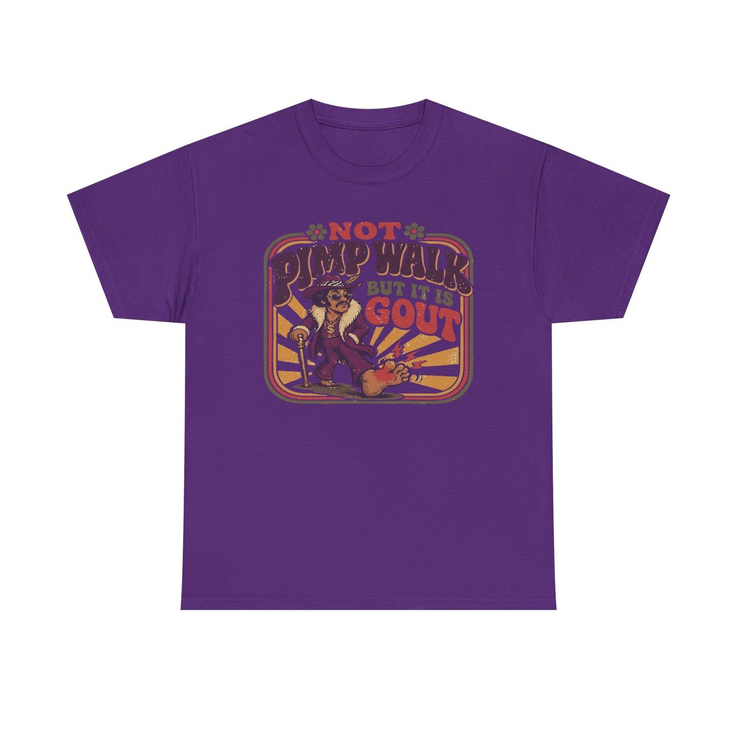 T-Shirt — Vintage 'Not Primping, It's Gout' Retro Humor Tee