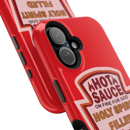 Holy Spirit Hot Sauce Phone Cases - Impact-Resistant, Christian Gift, Spiritual Reminder, Unique Design, Faith-Based Accessory