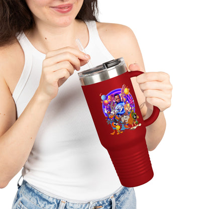 Colorful Insulated Travel Mug, 40oz - Fun for Road Trips, Tailgating, Hot Summer Days, Gift for Friends, Family, or Kids