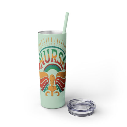 Nurse Skinny Tumbler, 20oz, Motivational Drinkware, Gift for Nurses, Summer Hydration, Nurse Appreciation Day